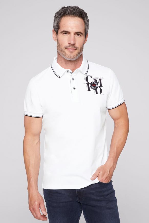 Pikee-Polo mit Artwork und Streifen-Dessin