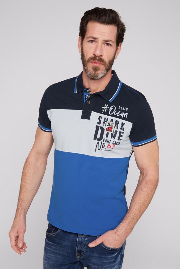 Pikee-Polo mit Artworks und Colour Blocking