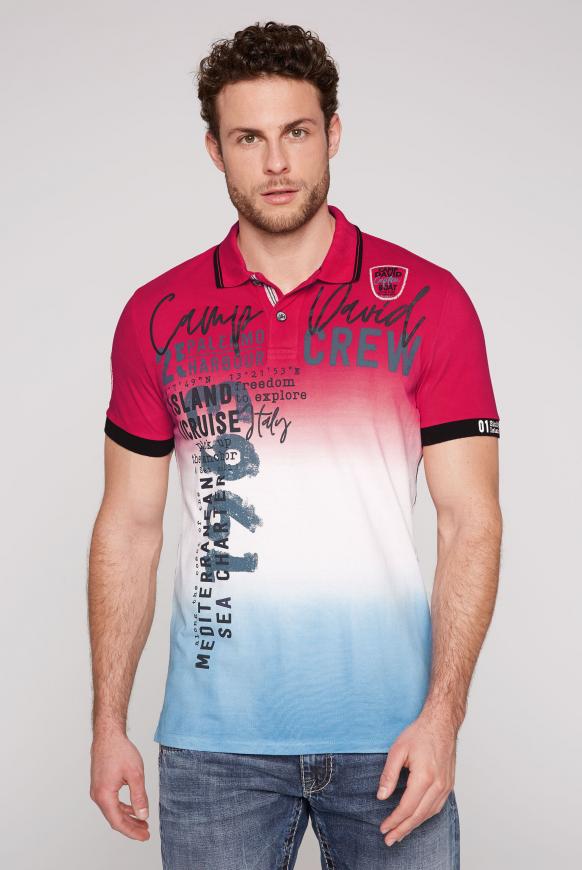 Pikee-Polo mit Dip-Dye-Effekt und Artworks