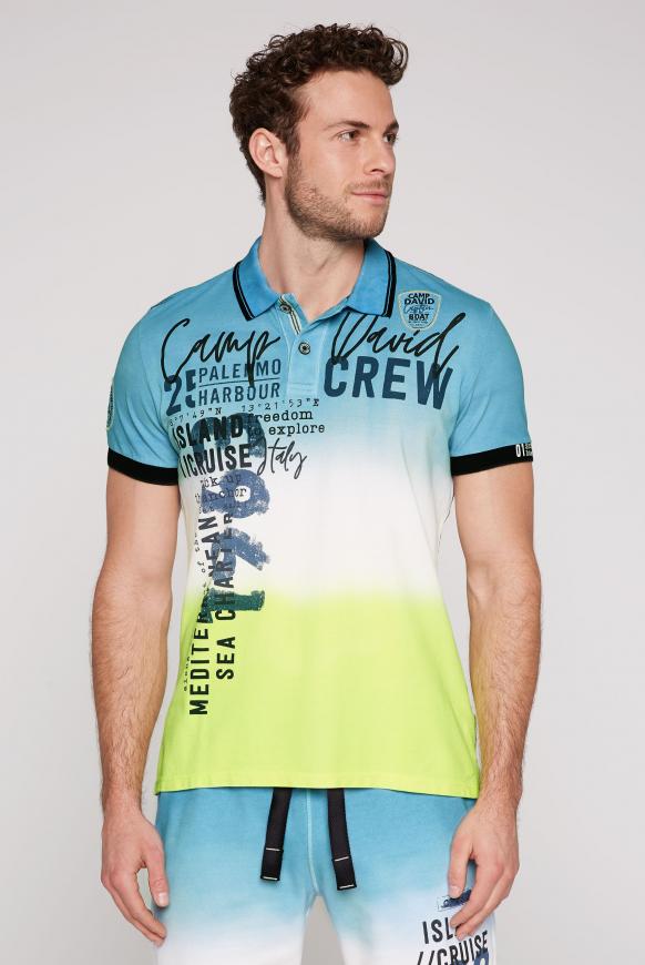 Pikee-Polo mit Dip-Dye-Effekt und Artworks
