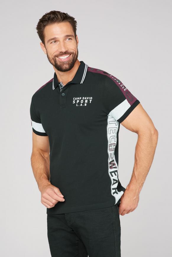 Pikee-Polo mit Farb-Dessin und Rubber Prints