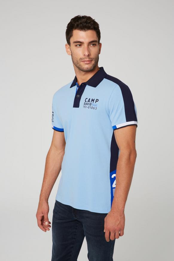 Pikee-Polo mit Farb-Details und Logo Prints