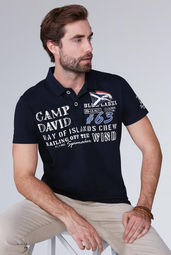 Pikee-Polo mit Prints und Stickereien