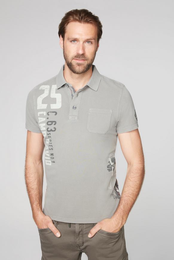 Pikee-Polo mit Tasche und Used Prints