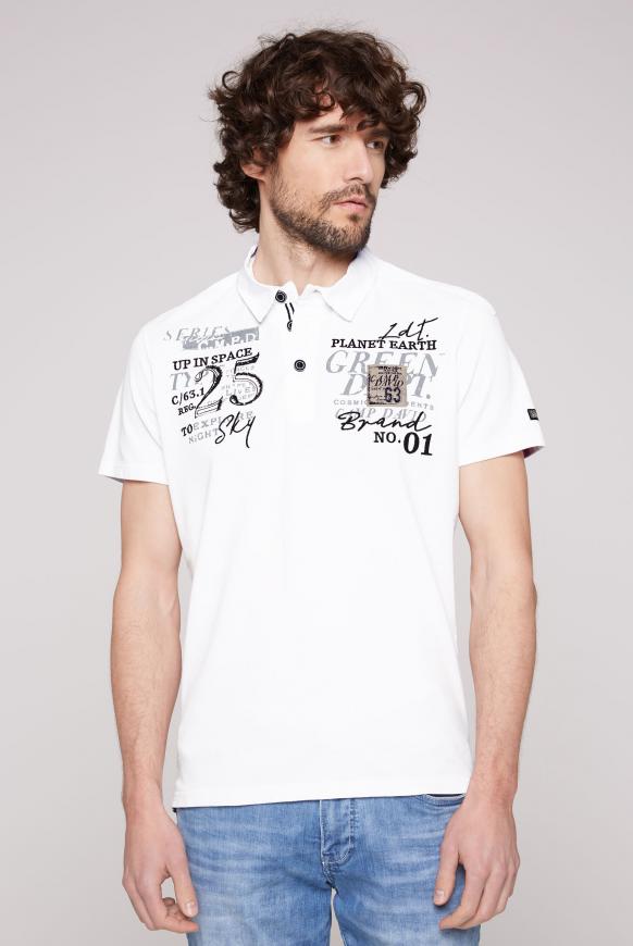 Pikee-Polo mit tonigen Twill-Details