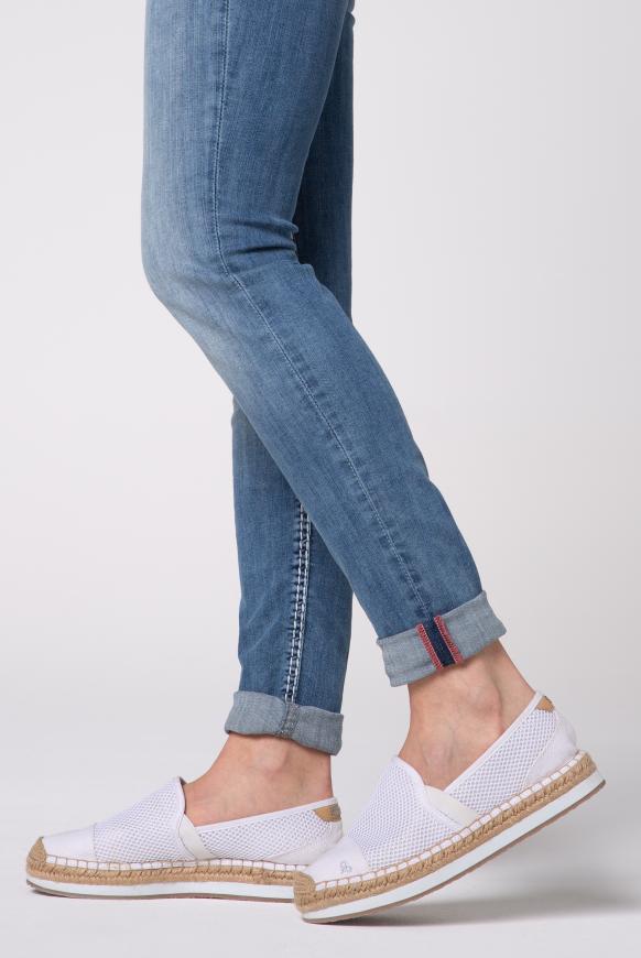 Plateau-Espadrille mit Mesh-Struktur