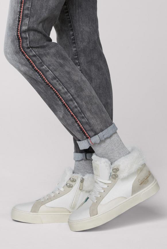 Plateau-Sneaker mit Kunstfellkragen