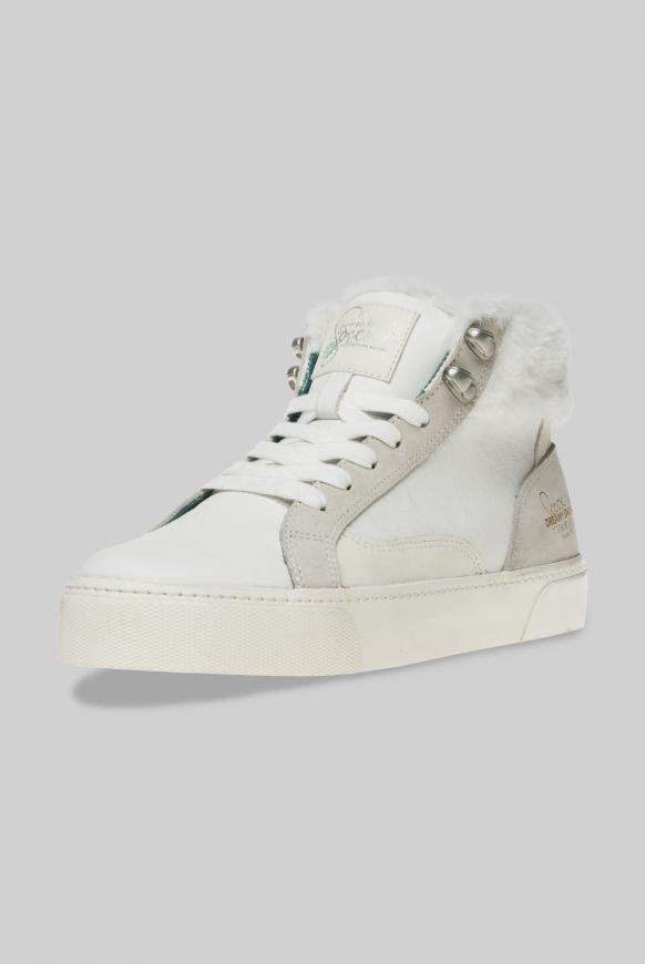 Plateau-Sneaker mit Kunstfellkragen