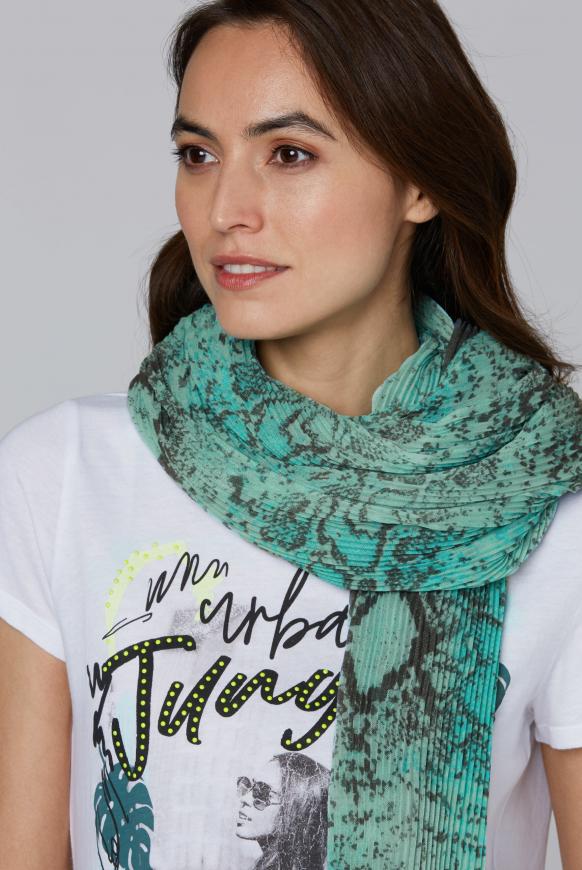 Plissee-Tuch mit Snake Print