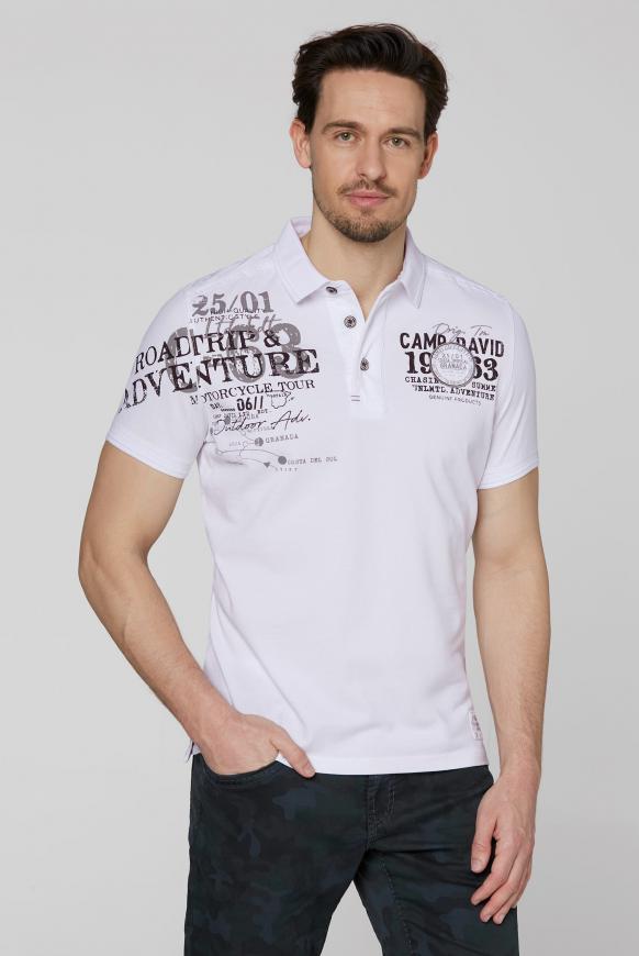 Polo aus Pikee mit Label-Applikationen