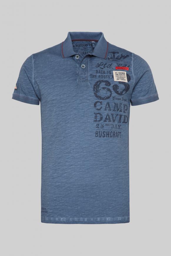 Polo mit Label-Applikationen und Trikotkragen