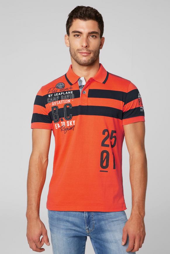 Polo mit Streifen-Design und Artwork