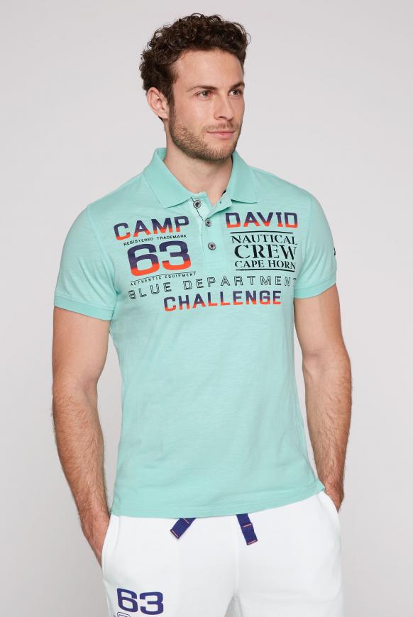Polo mit Trikotkragen und Gradient Print
