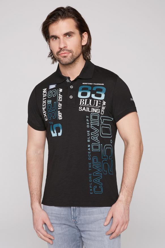 Polo mit Trikotkragen und Gradient Print