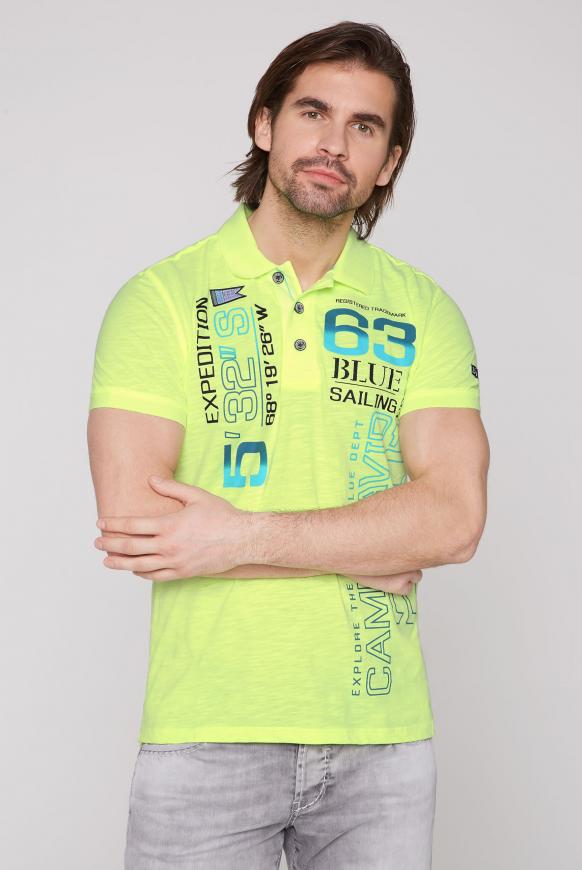 Polo mit Trikotkragen und Gradient Print