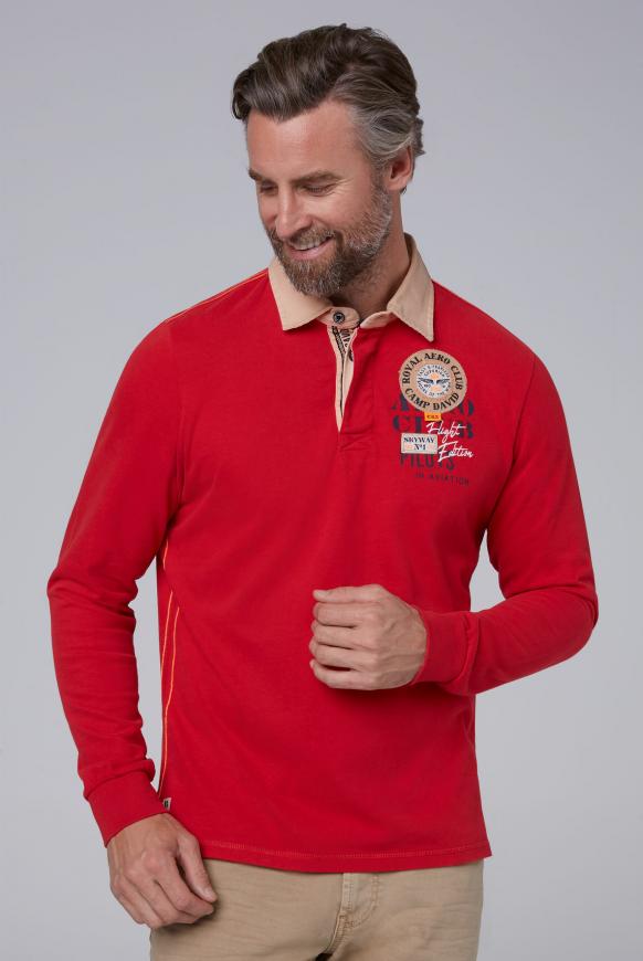 Polo mit Twill-Kragen und Back Artwork