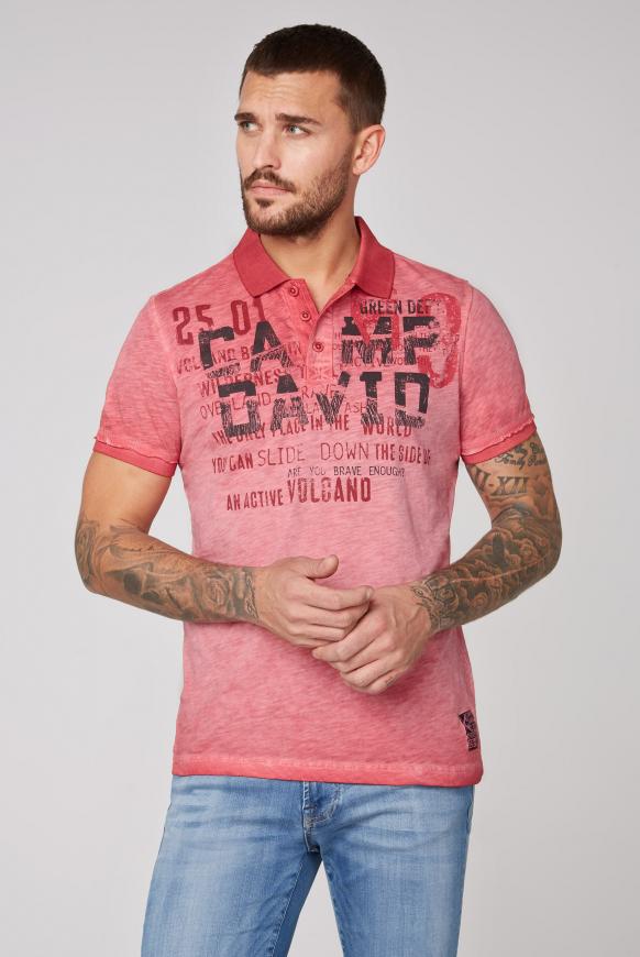 Polo mit Used-Färbung und Prints