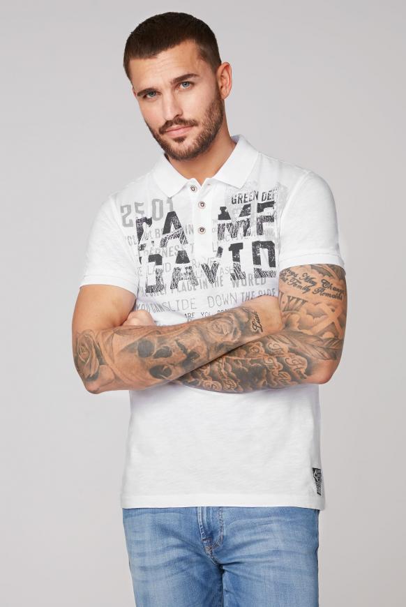 Polo mit Used-Färbung und Prints