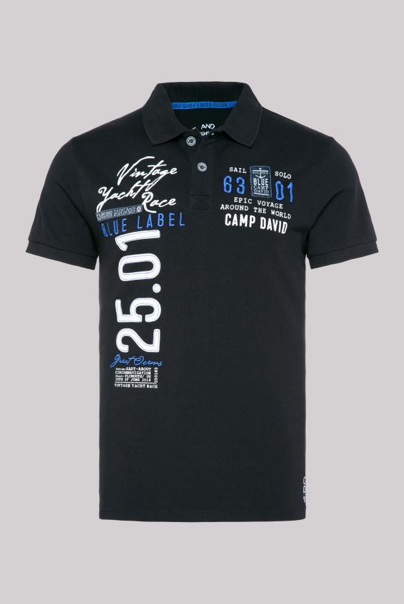 Poloshirt aus Pikee mit Artworks black