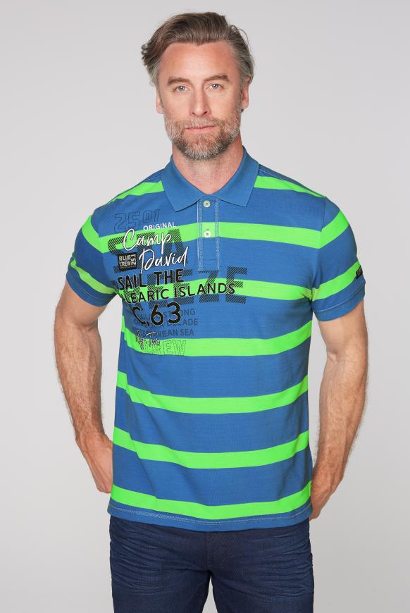 Poloshirt aus Pikee mit Blockstreifen