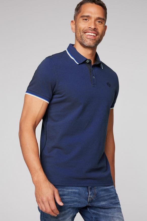 Poloshirt aus Pikee mit Kontraststreifen