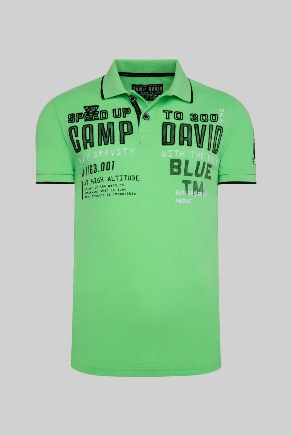 Poloshirt aus Pikee mit Label-Applikationen