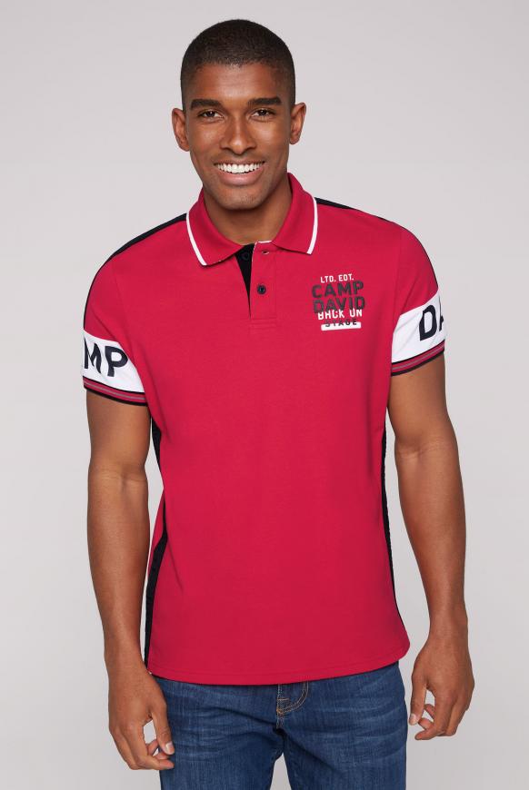Poloshirt aus Pikee mit Logo-Ärmeln royal red