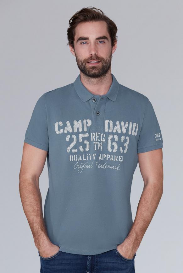 Poloshirt aus Pikee mit Logo-Applikationen