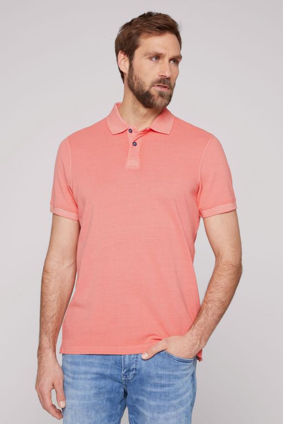 Poloshirt aus Pikee mit Logostick peach red