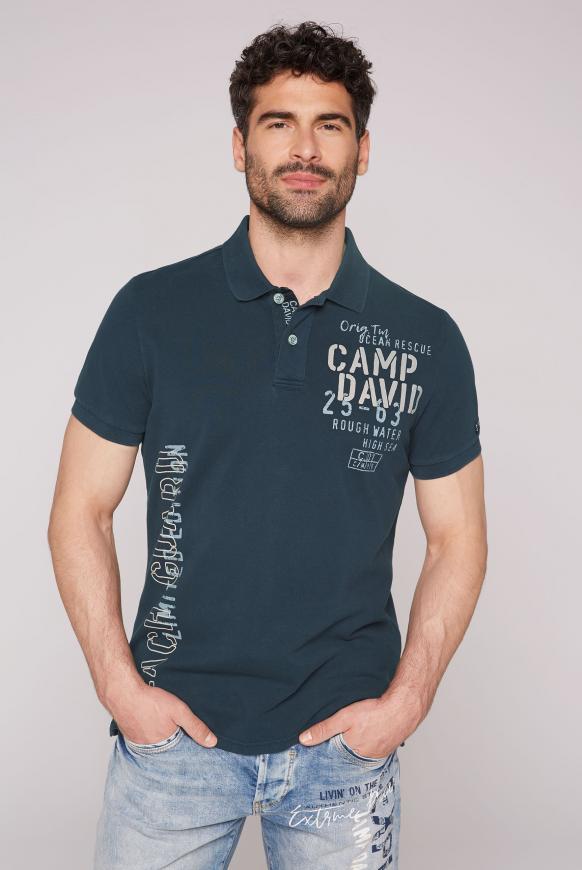 Poloshirt aus Pikee mit Puff Prints