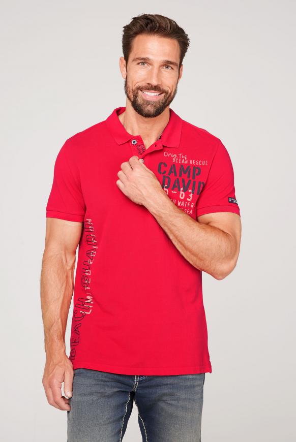 Poloshirt aus Pikee mit Puff Prints