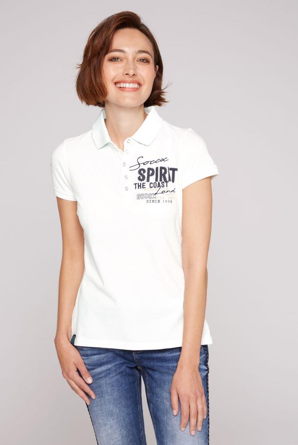 Poloshirt aus Pikee mit Rücken-Artwork ivory