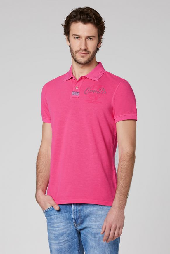 Poloshirt aus Pikee mit Rücken-Print