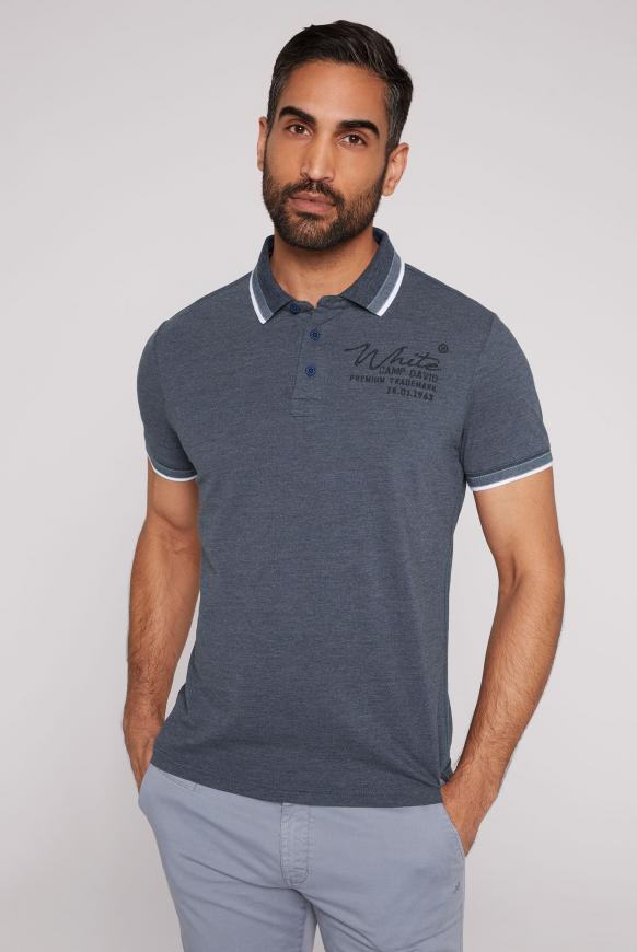 Poloshirt aus Pikee mit Two-Tone-Details absolute blue