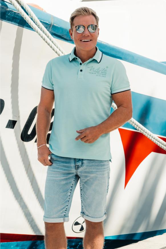 Poloshirt aus Pikee mit Two-Tone-Details