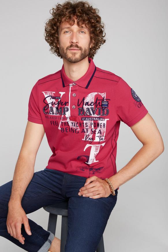 Poloshirt mit Artworks und Kontrast-Details