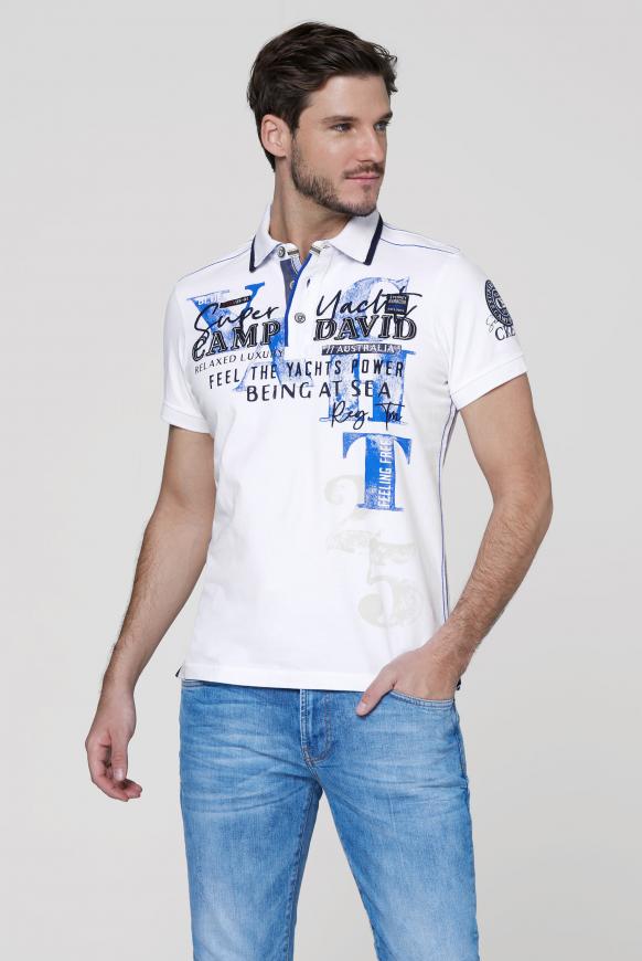 Poloshirt mit Artworks und Kontrast-Details
