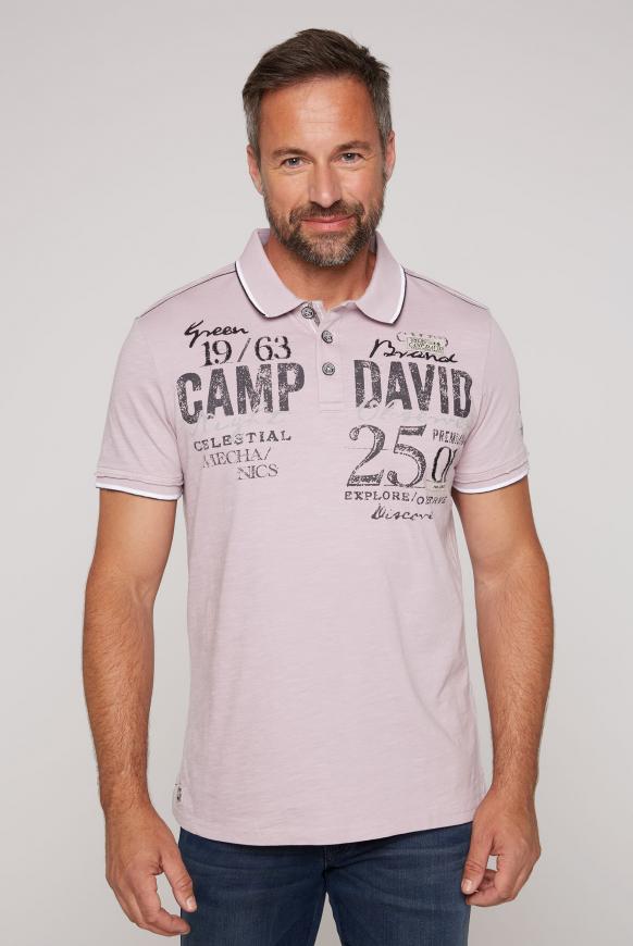CAMP DAVID & SOCCX | Poloshirt mit Label-Applikationen french violet