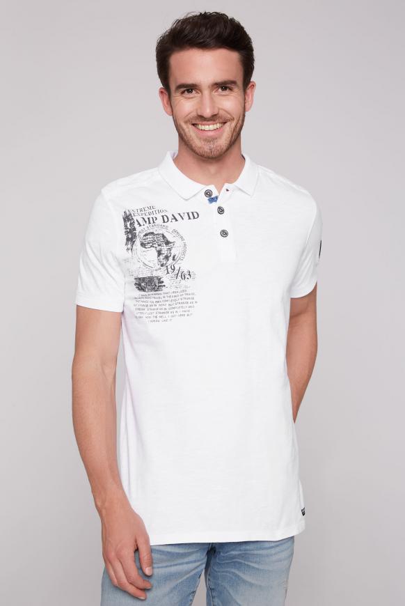 Poloshirt mit Schulter-Patches und Artworks