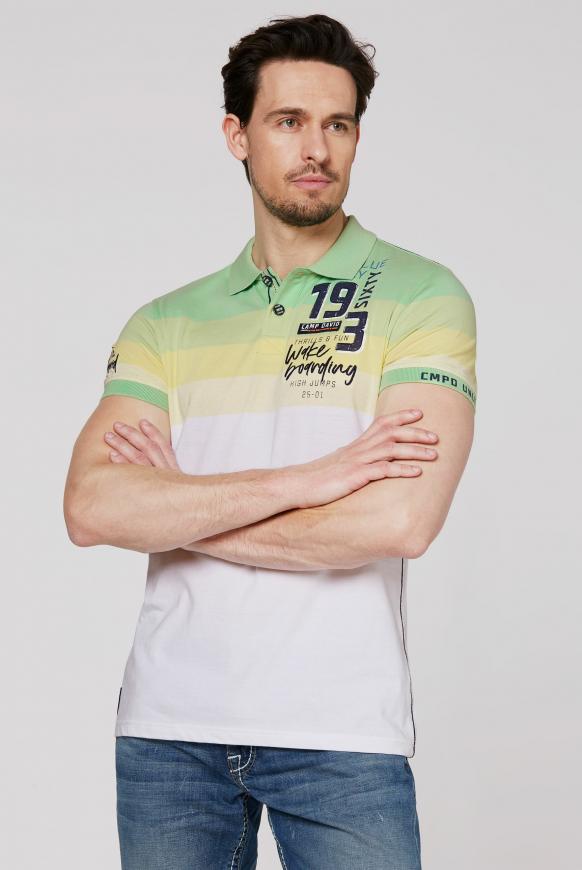 Poloshirt mit Streifen-Dessin und Artworks
