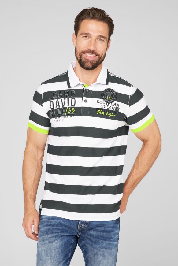 Poloshirt mit Strukturstreifen und Artworks