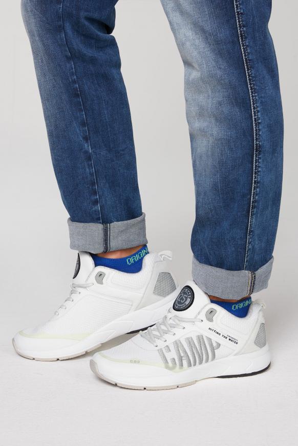 Power Sneaker mit Strick-Struktur und Logo white