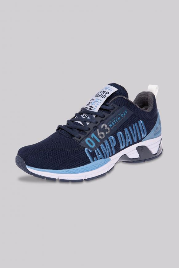 Premium Sneaker mit Strick-Optik und Logostick reef blue