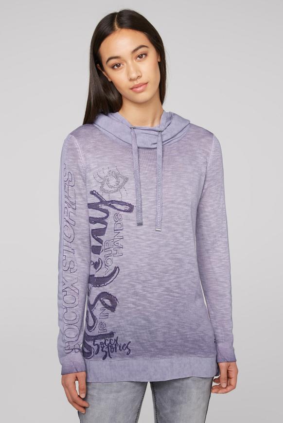 Pullover im Materialmix mit Artwork