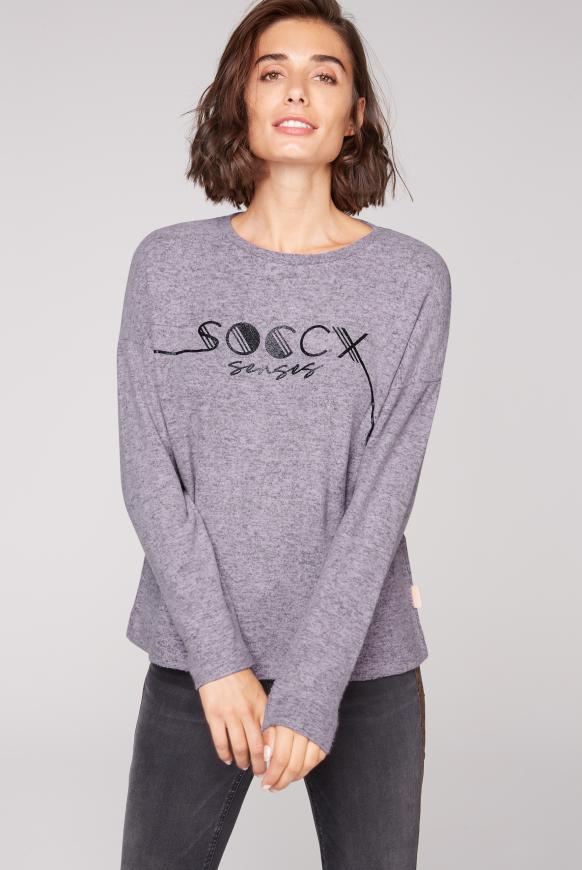 Pullover Melange mit Glitter Logo