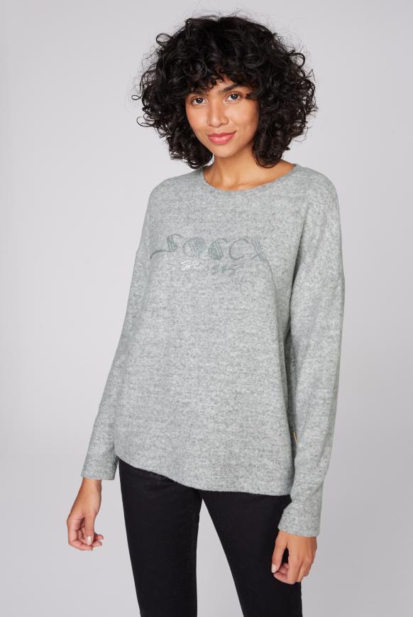 Pullover Melange mit Glitter Logo