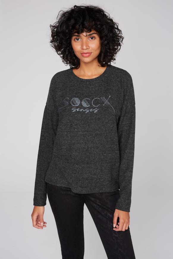 Pullover Melange mit Glitter Logo