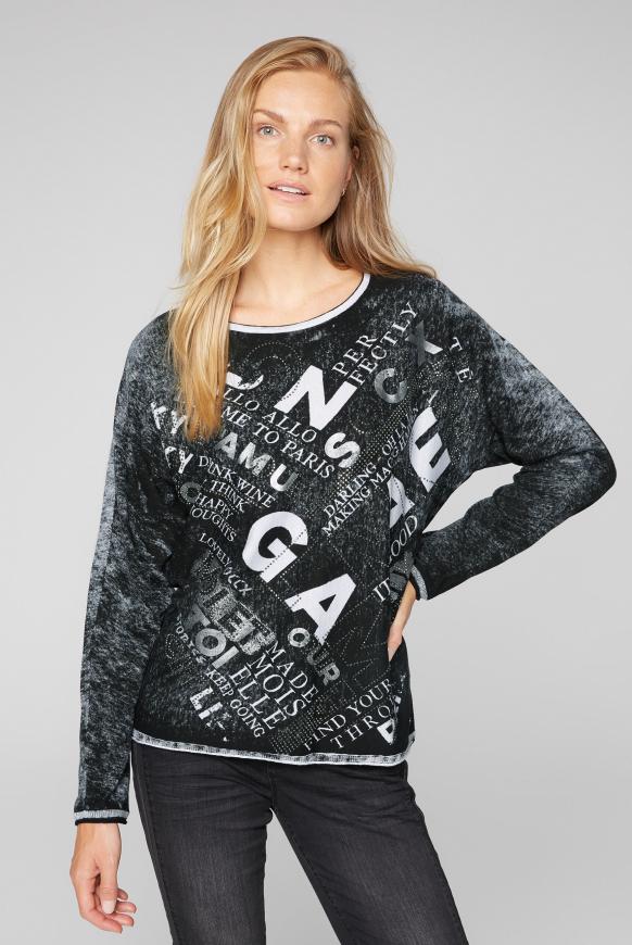 Pullover mit Acid-Effekt und Artwork