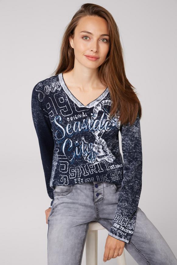 Pullover mit Acid-Effekten und Inside Print
