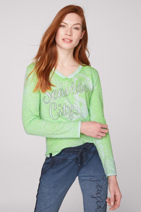 Pullover mit Acid-Effekten und Inside Print